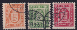 DENMARK 1902 - Canceled - Sc# O11, O14, O15 - Officials - Service