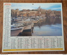 1977 Calendrier Du Département De L'Aube - Marseille, Vieux Port, Notre Dame De La Garde, Moulin De Castillon Du Gard - Grand Format : 1971-80