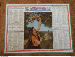 1949 Calendrier Du Département De L'Aube - Cueillette De Fleurs - Écolière, Enfant - Grand Format : 1941-60