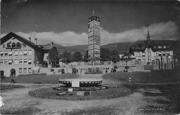 Carte-Photo Sierre? Fontaine Place Collège Ecole Avec Exposition Département Châteauneuf Station Fédérale Sion Valais ? - Sierre