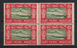 SPM - 1932-33 - N°Yv. 146 - Chalutier 45c Rouge Et Vert - Bloc De 4 - Neuf Luxe ** / MNH / Postfrisch - Nuevos