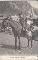 CPA - Suisse - Evolène - A Mulet - Jeune Femme à Dos De Mulet - Evolène