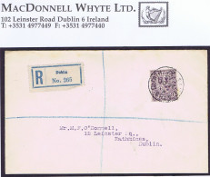 Ireland 1922-23 Watermark Se 9d Arms On M F O'Donnell Registered First Day Cover BAILE ATHA CLIATH 26 OC 23 - FDC