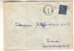 Finlande - Lettre De 1955 - Oblit Griffe Kivl.... - Exp Vers Helsinki -  Cachet De Viekki - - Briefe U. Dokumente