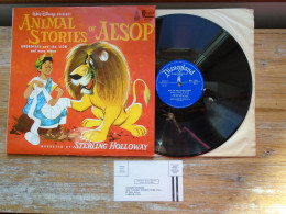 33 T LP VINYLE WALT DISNEY PRESENTS ANIMAL STORIES OF AESOP  DQ 1221 DISNEYLAND MADE IN GREAT BRITAIN CARTE ENQUETE - Niños