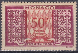 Monaco Taxe 1946-1950 N° 38A MH - Impuesto