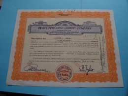 DEWEY PORTLAND CEMENT C° - Shares ( N° 0566 ) 1957/58 Delaware ( See SCANS ) 1 Ex.! - D - F