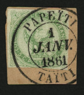 TAHITI : 5c AIGLE Obl. PAPEÏTI TAÏTI Sur Fragment. Signé SCHELLER. Superbe. - Autres & Non Classés