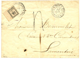 GUADELOUPE : 1878 40c TAXE (n°3) Bord De Feuille Obl. GUADELOUPE POINTE A PITRE + Taxe 4 Sur Lettre Avec Texte Pour LAME - Autres & Non Classés