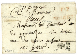 SEINE INF. : P.P FECAMP Rouge (Lenain 9) + "P. PAYE" Manus. + P.P Fleur De Lys Sur Lettre Sans Texte Pour PARIS. Indice  - 1701-1800: Précurseurs XVIII