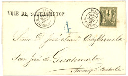 PRE - U.P.U Pour Le GUATEMALA (1.04.81) : 1878  1F SAGE Obl. PARIS Sur Lettre Pour SAN JOSE (GUATEMALA). TTB. - 1876-1898 Sage (Type II)