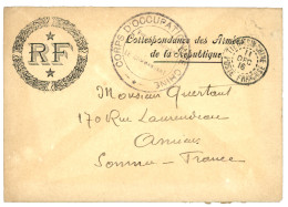 CHINE : 1916 TIEN-TSIN + CORPS OCCUPATION CHINE Sur CARTE Militaire Spéciale (type Rare) Pour La France. TTB. - Sonstige & Ohne Zuordnung