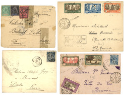 NLLE CALEDONIE : 1888/1931 Tb Lot De 3 Lettres (CORR ARM. NOUMEA...+ Un DEVANT (vignette Aux DRAPEAUX). TB. - Autres & Non Classés