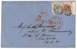 SHANGHAI - BRITISH P.O : 1860 48c + 6c Canc.  S1 + SHANGHAE In Blue (verso) On Envelope To NEW-YORK (USA). Superb. - Sonstige & Ohne Zuordnung