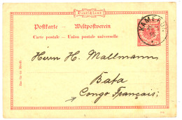 GERMAN CAMEROON - VORLAUFER : 1895 P./Stat 10pf Canc. KAMERUN To BATA (French CONGO). RARE. Vvf. - Camerún