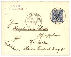 TOGO - KPANDU : 1901 20pf Canc. STATION MISAHÖHE + KPANDU 6 AUG. 1901 On Envelope To WIESBADEN. Vvf. - Togo