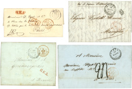 GREECE : 1850/56 Lot Of 4 Covers From GREECE To FRANCE. Vf. - Sonstige & Ohne Zuordnung