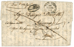 GREECE : 1842 VIA DI MARE On Entire Letter (fragile & Faults) From NAUPLION To  ANCONA. F/Vf. - Autres & Non Classés
