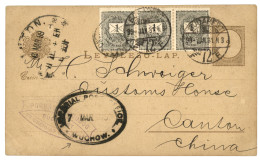 HUNGARY To CHINA : 1899 P./Stat 2k +1k (x3) Canc. BUDAPEST + Dollar Shop CANTON + IMPERIAL POST OFFICE WUCHOW To CANTON  - Sonstige & Ohne Zuordnung