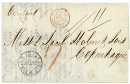 BATAVIA To DENMARK : 1847 PURIFIE LAZARET MALTE + "OVERLAND" On Entire Letter Datelined "BATAVIA" To COPENHAGEN (DENMARK - Niederländisch-Indien