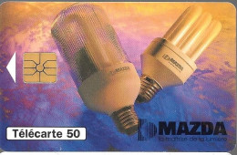 CARTE-PUCE-PRIVEE-PUBLIC- 50U-EN-743-09/93-GEMA-Avec 2eLogo-MAZDA-1-Lampes Compacts-V° Série 11001-R° Glacé-UTILISE-TBE- - 50 Eenheden