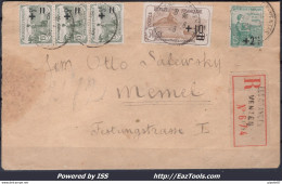 FRANCE N°163+164x3+167 SUR LR POUR MEMEL DE LES GRANGES VENTES DU 13/06/1923 - Covers & Documents