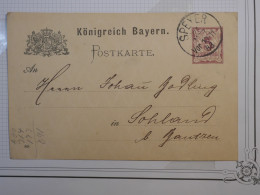 DD14 BAYERN ALLEMAGNE  BELLE CARTE  ENTIER  1900  PETIT BUREAU SPEYER A   SOHLAND  ++AFF. INTERESSANT+++ - Entiers Postaux