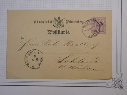 DD14 WURTENBERG  ALLEMAGNE  BELLE CARTE ENTIER 1880   ROTWEIL  A   SOHLAND   +AFF. INTERESSANT+++ - Postwaardestukken