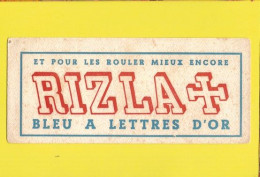 BUVARD : Papier A Cigarettes RIZLA +  Rouge Et Bleu A Lettres D'or - Tabacco & Sigarette