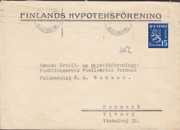 Finland FINLANDS HYPOTEKSFÖRENING, HELSINKI 1950? Cover Brief VIBORG Denmark - Covers & Documents
