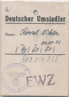 Deutscher Umsiedler-Ausweis, Stempel Reichsführer SS - Non Classés