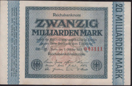 DR 20 Millarden Mark 1923 Rosenberg 115 B Erh. I - Autres & Non Classés