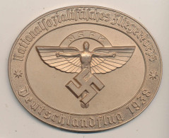 Plakette NSFK Küstenflug 1938 Leichtmetall Bronciert 94mm Oval Verleihungsnummer 1056 - Sonstige & Ohne Zuordnung