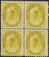 1898-1902 7c Greenish Yellow, M Block Of Four, Large Part O.g, SG.160, Cat. £300++ - Autres & Non Classés