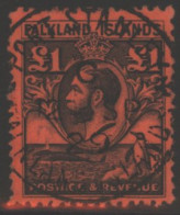 1929 Penguin £1 Black On Red, VFU With 'Port Stanley 12 SP 29' C.d.s, SG.126, Cat. £425. - Andere & Zonder Classificatie