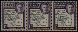 1946 Thick Map 1d On Strip Of Three Incl. 'extra Dot By Oval' Variety, SG.G2/G2d. (3) Cat. £182+ - Sonstige & Ohne Zuordnung