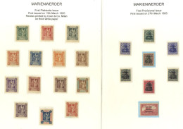 MARIENWERDER 1920 Collection Written Up On Exhibition Display Leaves, Incl. 1920 First Plebiscite Issue Set M (Cat. £65) - Other & Unclassified