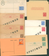 POSTAL STATIONERY Group Of SPECIMEN Covers (10), Wrappers & Postal Cards Incl. QV 1½d Postcard, KEVII 1d Reply Paid Card - Sonstige & Ohne Zuordnung