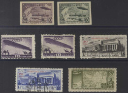 1931-33 Small Group On Card With Zeppelin 30k & 35k Plus 1932 Express 1r Green M, 1933 Leningrad Exhib O/pt 15k & 35k FU - Autres & Non Classés