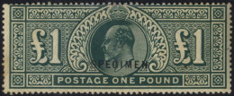 1911 Somerset House £1 Deep Green, Optd SPECIMEN Type 22, Full O.g (toned) Vertical Crease, Slight Discolouration Left S - Autres & Non Classés