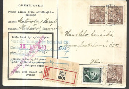 Böhmen  Und Mahren Lettre  Recommandée Du 15  Mars  1943   De ZLIN  ( TCH2COSLOVAQUIE )  Pour ZLIN - Andere & Zonder Classificatie