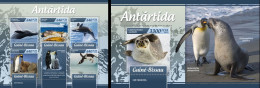 Guinea Bissau 2019, Animals In Antartic, Penguins, Seals, 5val In BF +BF - Faune Antarctique