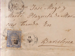 Año 1870 Edifil 107 Alegoria Carta Matasellos Rombo Villafranca  Barcelona Luis Noto - Briefe U. Dokumente