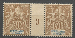 SENEGANBIE N° 9 Millésime 3 NEUF* TRACE DE CHARNIERE  / Hinge  / MH - Unused Stamps