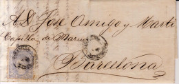 Año 1870 Edifil 107 Alegoria Carta Matasellos Sabadell  Barcelona Membrete Francisco Armengol - Briefe U. Dokumente