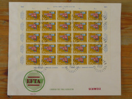 FDC Bloc Feuillet Sheetlet EFTA 1967 Douane Customs Europa Suisse 1967 - 1967