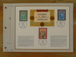 Feuillet CEF N°10 Retable St-Jean De Casselles Art Religieux Andorre 1971 - Storia Postale