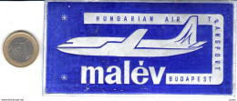 ETIQUETA DE AVION  - MALÉV -HUNGARIAN AIR-TRANSPORT BUDAPEST - Aufklebschilder Und Gepäckbeschriftung