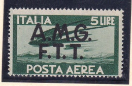 1947 Italia Italy Trieste A  AEREA DEMOCRATICA 5 Lire Verde Scuro MNH** Air Mail - Airmail