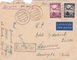 Poland - 1947 Registered Airmail Cover Gniezno To Switzerland - Sonstige & Ohne Zuordnung